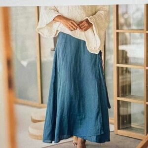 Myrah Penaloza : Long Linen Wrap Skirt
